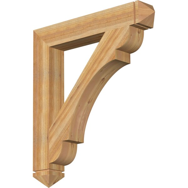 Ekena Millwork Olympic Arts & Crafts Rough Sawn Bracket, Western Red Cedar, 6"W x 40"D x 44"H BKT06X40X44OLY03RWR - main